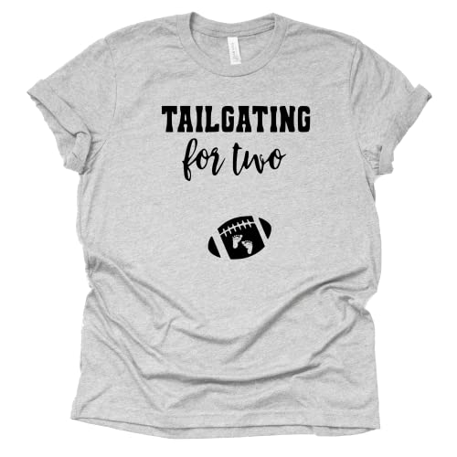 Tailgating for Two T-shirts, Funny Football Pregnancy Announcement Shirt, Causal Short Sleeve