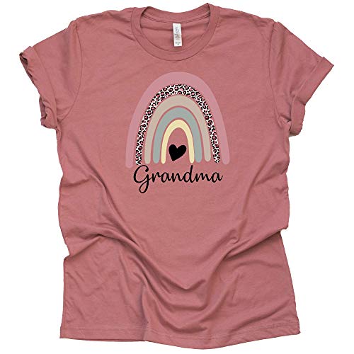 Rainbow Grandma Shirt Leopard Printed T Shirt Unisex Summer Grand Parent Casual Short Sleeve Tops Blouse