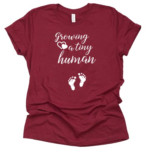 Growing a Tiny Human Shirt, Pregnancy Reveal Shirt, pregnancy Announcement Shirt Unisex Short Sleeve