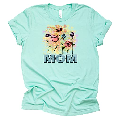 Wildflower Mom Shirt for Women - Mother Tee Shirt, Dinosaur Mom Shirt, Mama Shirt, Dinosaur Shirt, Gift for mom