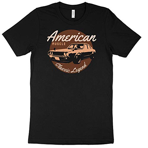 American Muscle Car T-Shirt - Classic Legend T-Shirt Novelty Shirt Short Sleeve Print Casual Top