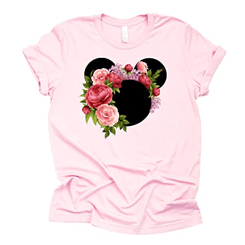 Women and Teen Floral Mickey Flower Shirt Adult Women Ladies Boho Character Tshirt