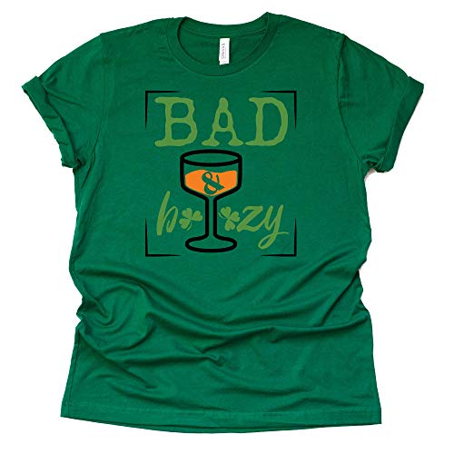 Bad and Boozy Shirt, St Patricks Shirt, St Paddys Shirt for Women Unisex Tee T-Shirt