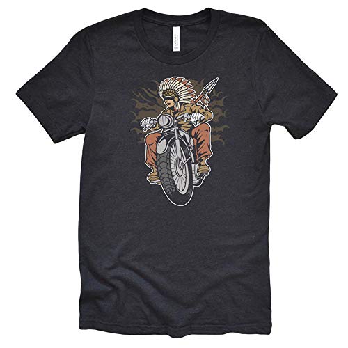 Indian on Motorcycle Shirt, Bike Shirt, Motorbike Vintage Unisex Causal Short Sleeve T-Shirt Tees