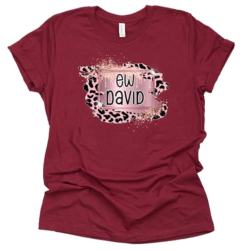 Ew David Leopard T-Shirt Moira Alexis Johnny Rose Shirt Schitt's Creek TV Sitcom Novelty t-Shirt Short Sleeve Print Casual Top