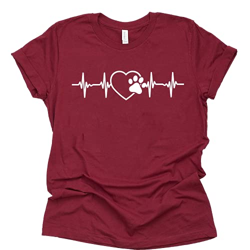 Paw Print Heartbeat Veterinarian Vet Tech T-Shirt for Pet Lovers Shirt