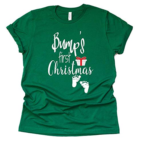 Bump's First Christmas Shirt, Christmas Maternity Announcement Shirt, Unisex Pregnancy Announcement Shirt