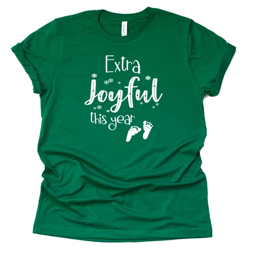 Extra Joyful This Year T-Shirt, Christmas Baby Announcement Shirt, Unisex Short Sleeve