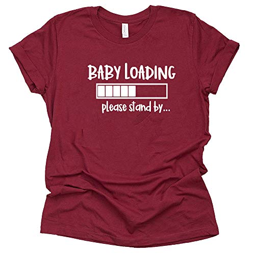 Baby Loading Shirt Pregnancy Announcement T-Shirt Letter Print Short Sleeve Tops Tee-6 Colors