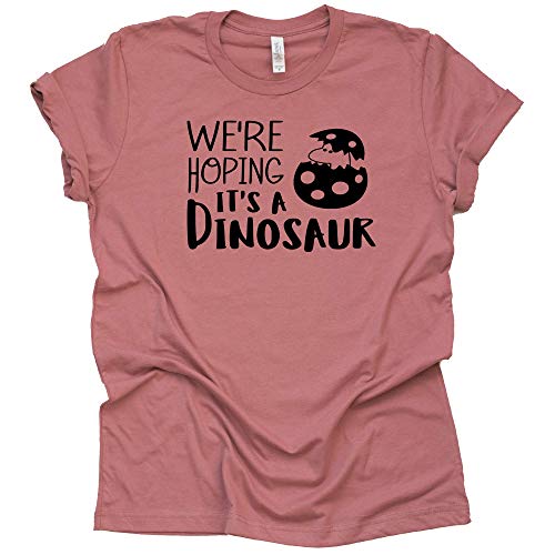 We're Hoping for a Dinosaur Shirt Pregnancy Announcement Unisex Shirt Short Sleeve Tops Tee