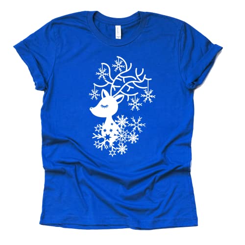 Christmas Shirt, Reindeer Snowflake Shirt, Unisex T-Shirt Graphic Tees,