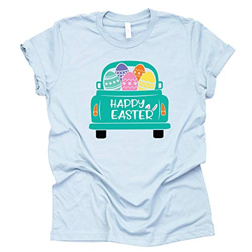Happy Easter Egg Truck Shirt, Easter Shirt for Women Tee T-Shirt Unisex Short Sleeve