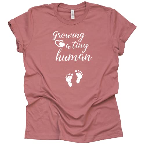 Growing a Tiny Human Shirt, Pregnancy Reveal Shirt, pregnancy Announcement Shirt Unisex Short Sleeve