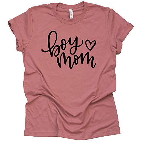 Boy Mom T Shirt Women's Casual Letter Print Short Sleeve Tops Tee-7 Colors