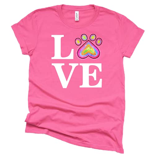 Love Paw Print Shirt, Tie Dye Love Veterinarian Vet Tech T-Shirt, Pet Lovers Shirt