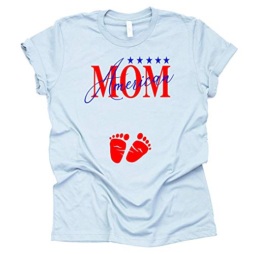 American Mom Women's 4th of July Pregnancy Announcement, Baby Reveal Unisex T-Shirt