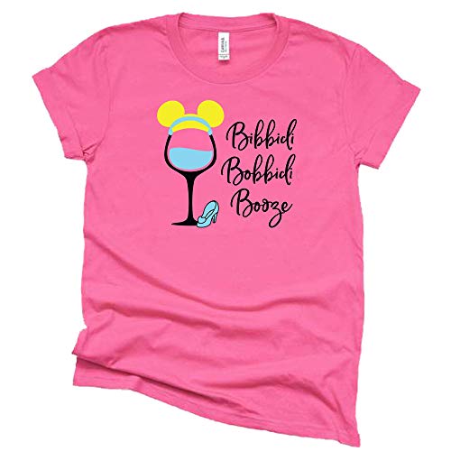 Bibbidi Bobbidi Booze Shirt, Cinderella Wine Glass Epcot Shirt, Theme Park Shirt Unisex Short Sleeve