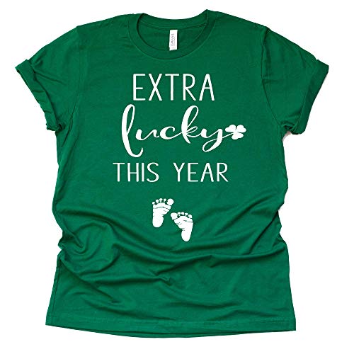 Extra Lucky This Year Shirt, St Patrick Shirt, Pregnancy Announcement Shirt, Causal Short Sleeve