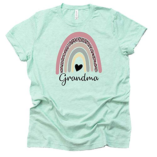 Rainbow Grandma Shirt Leopard Printed T Shirt Unisex Summer Grand Parent Casual Short Sleeve Tops Blouse