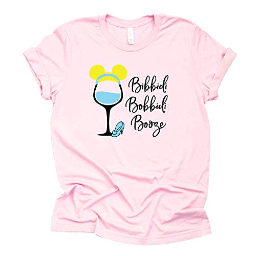 Bibbidi Bobbidi Booze Shirt, Cinderella Wine Glass Epcot Shirt, Theme Park Shirt Unisex Short Sleeve