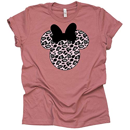 Leopard Rose Gold Mickey Shirt, Rose Gold Shirt, Mickey Shirt for Adult Unisex Short Sleeve Tshirt