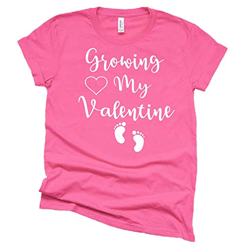 Growing My Valentine Shirt Valentines Day Pregnancy Announcement Shirt Unisex Short Sleeve