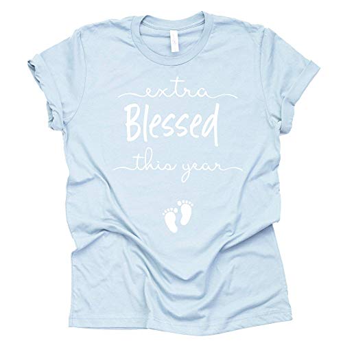Extra Blessed This Year Shirt, Easter Shirt for Women, Pregnancy Announcement Shirt, Causal Short Sleeve