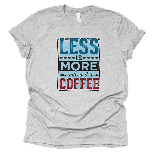 Less is More Unless It's Coffee T-Shirt for Women Coffee Letters Print Shirt with Funny Sayings Casual Tee Tops