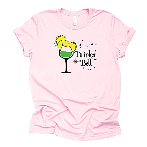 Drinker Bell T-Shirt, Tinker Bell Shirt, Disney Theme Parks Casual Unisex Short Sleeve Shirt