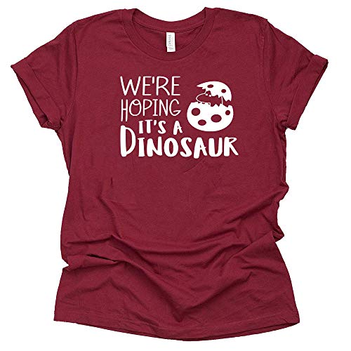 We're Hoping for a Dinosaur Shirt Pregnancy Announcement Unisex Shirt Short Sleeve Tops Tee