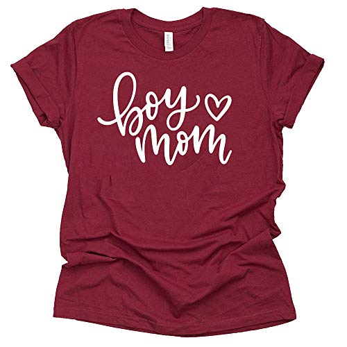 Boy Mom T Shirt Women's Casual Letter Print Short Sleeve Tops Tee-7 Colors