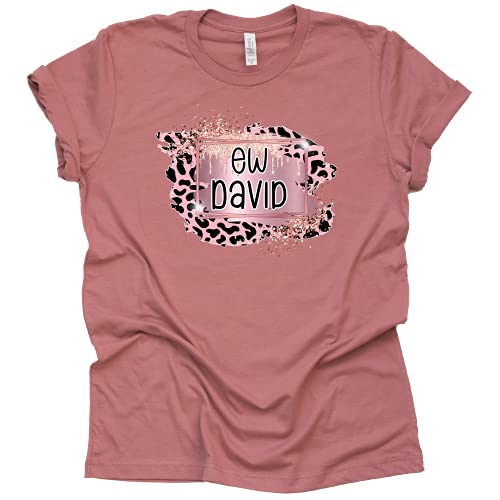 Ew David Leopard T-Shirt Moira Alexis Johnny Rose Shirt Schitt's Creek TV Sitcom Novelty t-Shirt Short Sleeve Print Casual Top