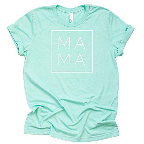 Mama Square T-Shirt Mom Shirt Unisex Casual Letter Print Short Sleeve Tops Tee