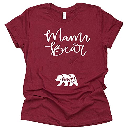 Mama Bear Baby Bear Shirt Pregnancy Announcement T-Shirt Short Sleeve Tops Tee-6 Colors