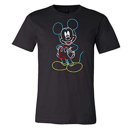 Mickey Mouse Neon Glow Shirt Line Pop Men's Adult Graphic