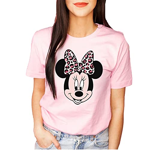 Disney Minnie Mouse Leopard Print Bow Portrait, Animal Kingdom Shirt, Safari Shirt Casual Short Sleeve Shirt