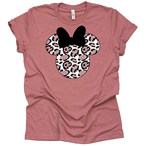 Leopard Rose Gold Mickey Shirt, Rose Gold Shirt, Mickey Shirt for Adult Unisex Short Sleeve Tshirt