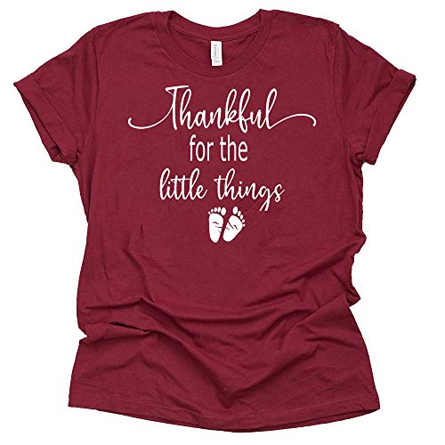 Thankful for The Little Things Shirt Thanksgiving Pregnancy Announcement, Unisex Short Sleeve