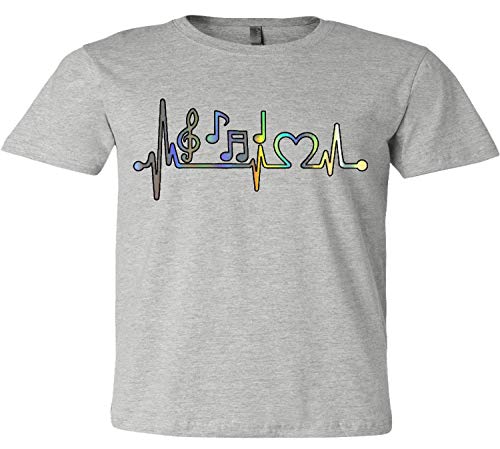 Music Frequency T-Shirt Heartbeat Music Notes Pulse Treble Clef Bass Key T-Shirt