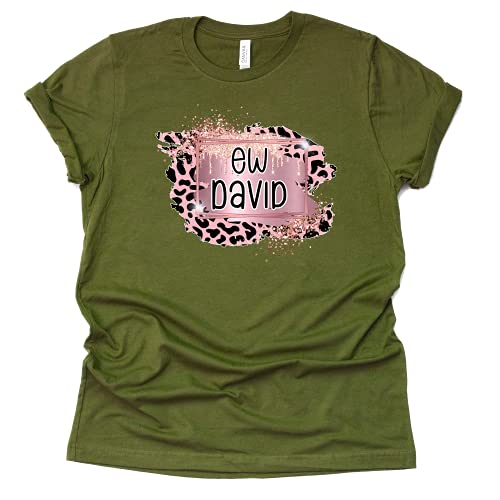 Ew David Leopard T-Shirt Moira Alexis Johnny Rose Shirt Schitt's Creek TV Sitcom Novelty t-Shirt Short Sleeve Print Casual Top