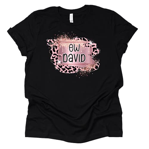 Ew David Leopard T-Shirt Moira Alexis Johnny Rose Shirt Schitt's Creek TV Sitcom Novelty t-Shirt Short Sleeve Print Casual Top