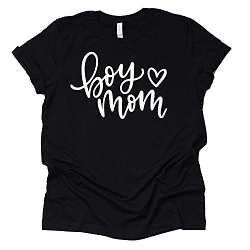 Boy Mom T Shirt Women's Casual Letter Print Short Sleeve Tops Tee-7 Colors