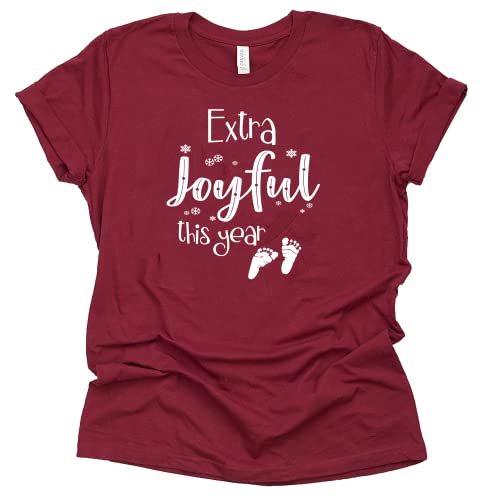 Extra Joyful This Year T-Shirt, Christmas Baby Announcement Shirt, Unisex Short Sleeve