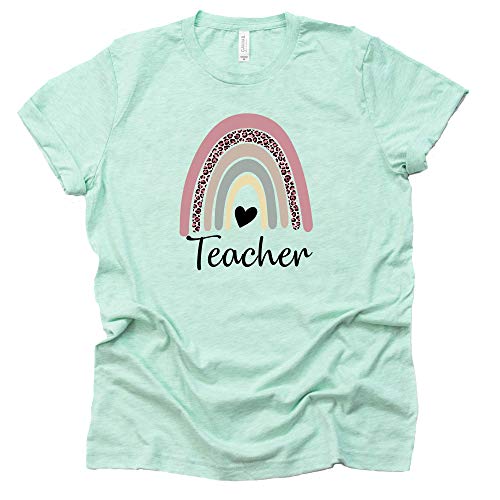 Teacher Rainbow Shirts for Women, Vintage Boho Teacher Rainbow Shirt, Rainbow Teacher Shirt, Kindergarten Teacher Shirt