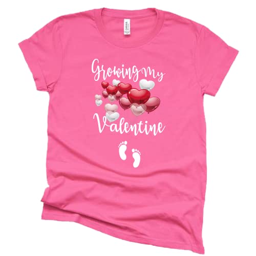 Growing My Valentine Shirt Valentines Day Pregnancy Announcement Shirt Unisex Short Sleeve