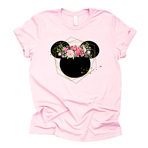 Women and Teen Floral Mickey Flower Shirt Adult Women Ladies Boho Character Tshirt