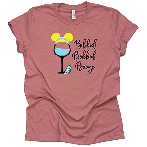 Bibbidi Bobbidi Booze Shirt, Cinderella Wine Glass Epcot Shirt, Theme Park Shirt Unisex Short Sleeve