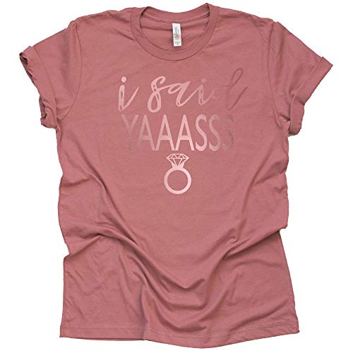 I Said Yaaasss Rose Gold Metallic Letter Print T-Shirt Women I Said Yaass Casual Short Sleeve Tshirt Top