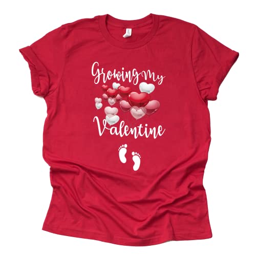 Growing My Valentine Shirt Valentines Day Pregnancy Announcement Shirt Unisex Short Sleeve