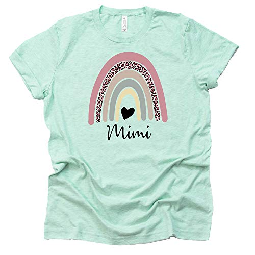 Rainbow Mimi Shirt Leopard Printed T Shirt Unisex Summer Grand Parent Casual Short Sleeve Tops Blouse